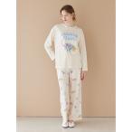 パジャマ ルームウェア ダイナソー柄ワッフルロングパンツ レディース