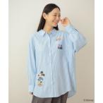 ブラウス シャツ ミッキー＆フレンズ/オーバーサイズシャツ レディース