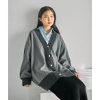 カーディガン 12ゲージダブルカラーチュニックカーディガン　639470 レディース