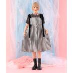ワンピース ベロアリボン チェック 