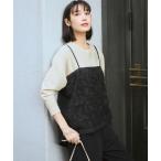 ブラウス シャツ リボンエンブロイダリー レイヤードキャミソール レディース