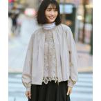 コート アウター 2WAYストレッチタフタ ギャザーブルゾン レディース