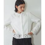 ブラウス シャツ レースドッキングリネンタッチブラウス レディース メンズ