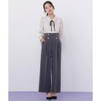 パンツ メタル釦ストレートイージーパンツ レディース