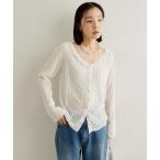 カーディガン 2WAYシアーウェーブカーディガン レディース