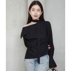 ブラウス シャツ スライドネックスカーフブラウス レディース