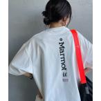 tシャツ 「WEB先行予約」「Marmot/マーモット」 別注 ドローコード付き バーティカルロゴ バックプリントTシャツ レディース メンズ