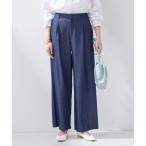 パンツ 「デニム調素材」きれいめワイドパンツ レディース
