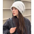 ニット帽 ニットキャップ ニット帽子 ロゴ ニットビーニー 小顔 レディース