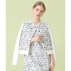 カーディガン 「セットアップ対応商品」モノトーンツイードコンビ カーディガン レディース