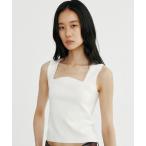 タンクトップ ノースリーブ スクエアネック タンクトップ レディース
