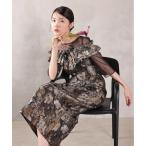 ドレス ハートネックフリルジャガードワンピースドレス パーティー 結婚式 お呼ばれ オケージョン