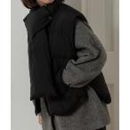 コート アウター muffler set round hem quilting vest / マフラーセットラウンドヘムキルティングベスト レディース