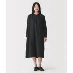シャツワンピース 婦人　カポック混　二重ガーゼ　長袖ワンピース