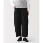 パンツ 婦人　高密度ツイル　ワイドテーパードパンツ レディース
