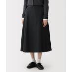ショッピングミモレ丈 スカート 婦人　高密度ツイル　タックフレアスカート