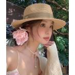 帽子 ハット 「26年春夏新作」メタル麦わらカンカン帽 レディース