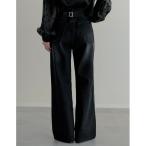 ジーンズ デニム デニムパンツ 「低身長/高身長サイズ有」コットンデニムバックルデザインパンツ レディース