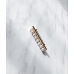 ブローチ パールモチーフメタルバーブローチ レディース