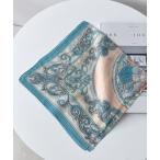 スカーフ バンダナ インド シルク混パネルスカーフ 60×60 レディース