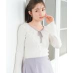 ショッピング新作 ニット セーター 2026春夏新作 レースラッフル配色リボンニット レディース