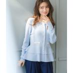 カーディガン 2026春夏新作 総針ダブルペプラムカーディガン レディース