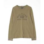 「TOMMY HILFIGER」 長袖Tシャツ X-LARGE カーキ メンズ