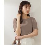 「NATURAL BEAUTY BASIC」 半袖ブラウス MEDIUM ブラウン レディース