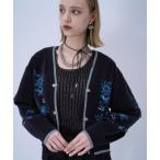 カーディガン チャイナガラVニットカーディガン(HARE) レディース