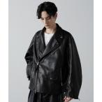 「CLEL」 ライダースジャケット M ブラック メンズ