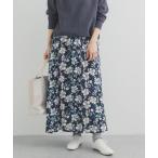 スカート レーヨンフラワープリントスカート