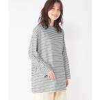 tシャツ 柔らかボーダーチュニックプルオーバー レディース