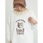 tシャツ 切替ミニ裏毛プリントスウェット レディース