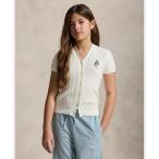 ショッピングベア カーディガン  Polo ベア ケーブル コットン Vネック カーディガン キッズ 子供服 女の子