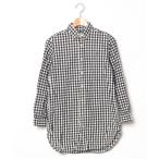 「GYMPHLEX」 チェック柄長袖シャツ 12 ホワイト レディース