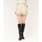 パンツ レザーレースショートパンツ レディース