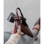 パンプス 2WAY ポインテッドトゥ ダブルストラップパンプス