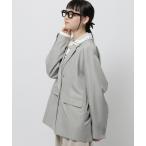 ショッピング綿100 ジャケット テーラードジャケット 2WAY衿レースビッグジャケット レディース