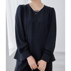 ブラウス シャツ トリアセジョーゼットペプラムブラウス 「低身長・小柄女性」 レディース