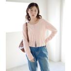 カーディガン カットベロアボタンカーディガン レディース