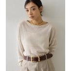 ニット セーター ボートネックペーパーヤーンプルオーバー レディース