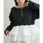 ショッピング色 ニット セーター 「4色展開」ペプラムヘンリーニット レディース