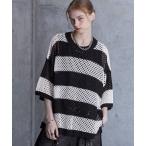 「SERACE」 半袖ニット L ブラッ