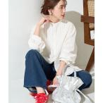 ブラウス シャツ 限定展開　ピンタック オーバー ボタン ロング スリーブ シャツ レディース