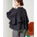 ブラウス シャツ 限定展開　バック フリル ショート ロングスリーブ シャツ レディース
