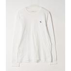 「Abercrombie&Fitch」 ワンポイント長袖Tシャツ L ホワイト メンズ