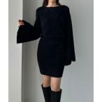 「Louere」 ニットワンピース MEDIUM ブラック レディース