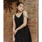 ワンピース フリルリボンジャガードワンピース