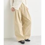 パンツ フラワー刺繍ツイルカーブパンツ レディース