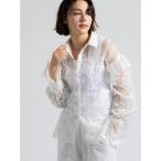 ブラウス シャツ 「Atelier ChouChou」オーガンジーレースフリルシャツブラウス レディース